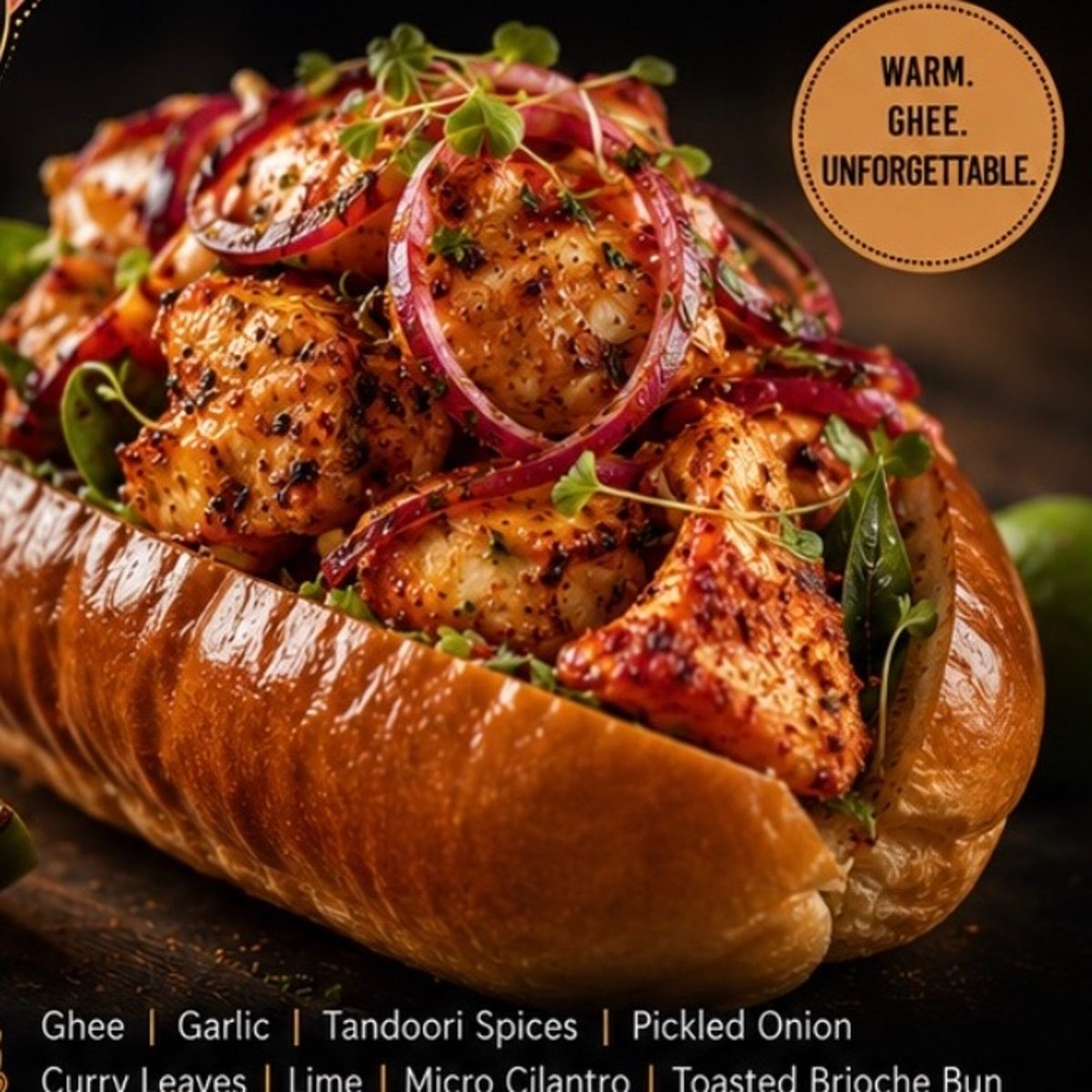 TANDOORI GHEE LOBSTER ROLL (CONNECTICUT STYLE)