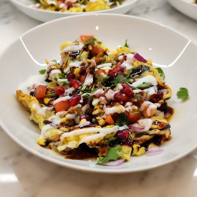 Palak Crunch Chaat.